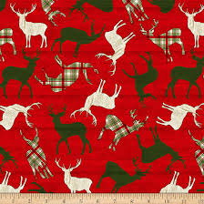 Comfort & Joy Reindeer on Red Wood Grain