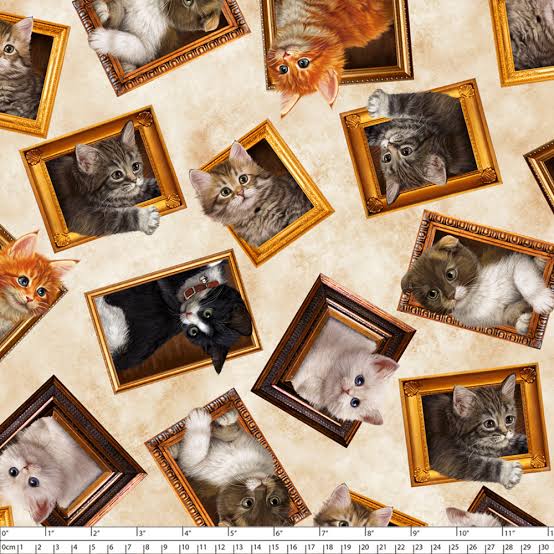 Literary Kittens Framed Kitties Fat Quarter