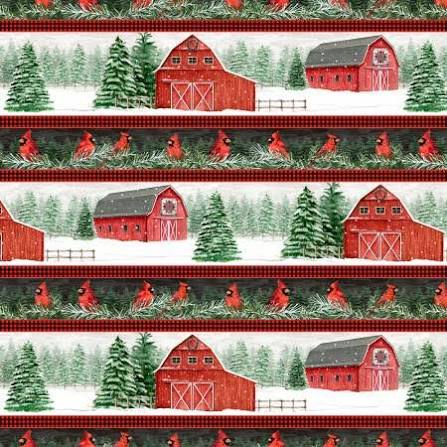 Country Cardinals Border Strip - Fat Quarter