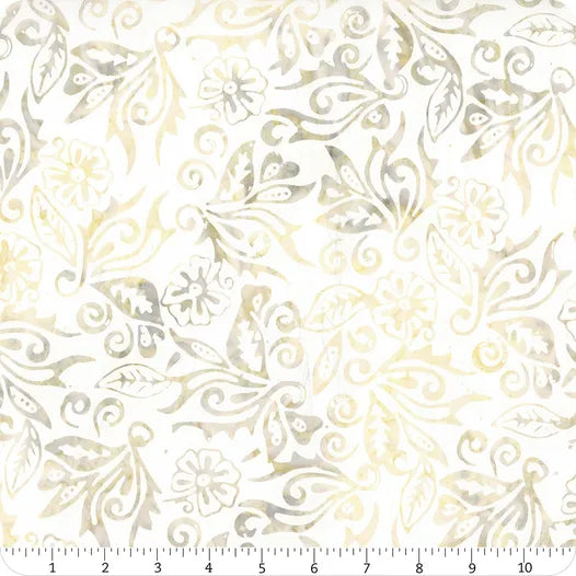 Sprout Stamped Leaves & Flowers Batik