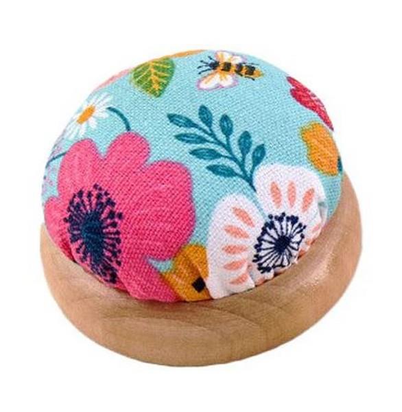 Pin Cushion with Wooden Base