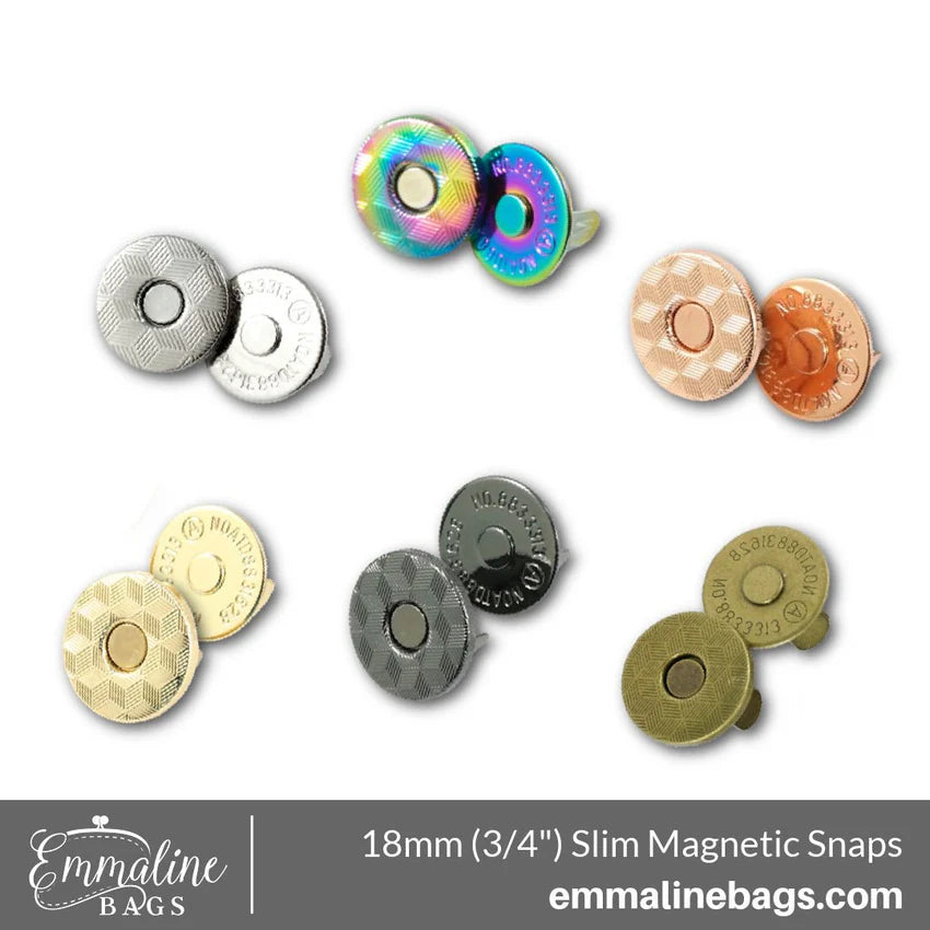 Magnetic Snap Closures: 3/4" (18 mm) SLIM (2 Pack)