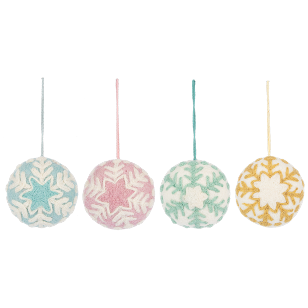 Stitched Snowflake Wool Ornaments