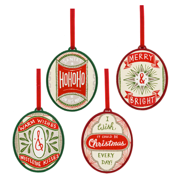 Retro Holiday Message Ornament