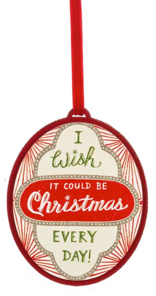 Retro Holiday Message Ornament