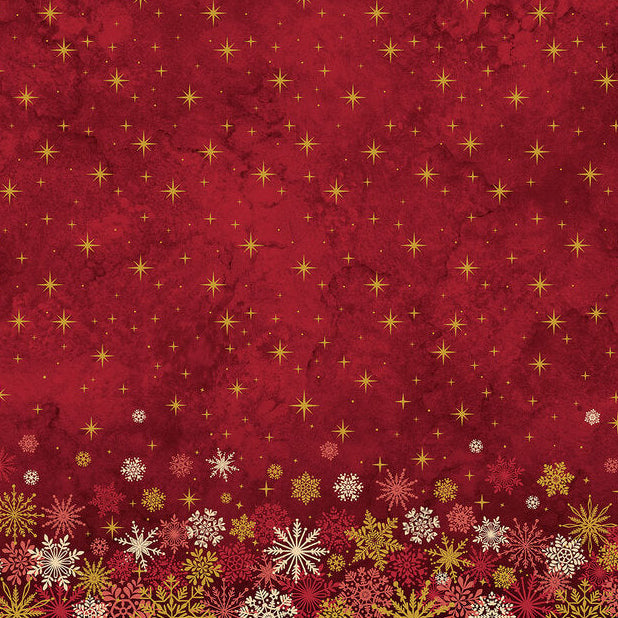 O' Christmas Tree Shimmer Stars Ombre Red Multi