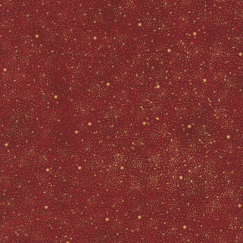 Snow Crystals Splatter - Red and Gold
