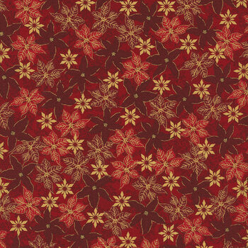 Snow Crystals Poinsettia - Red and Gold