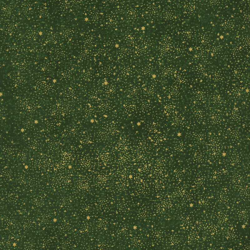 Snow Crystals Splatter - Green and Gold