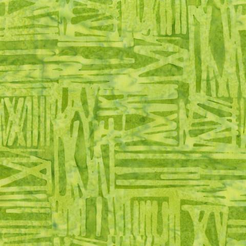 Anthology Fabrics Batik Green Dashed Lines Fat Quarter