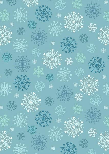 Hygge Glow Icy Blue Snowflakes - 1/4M