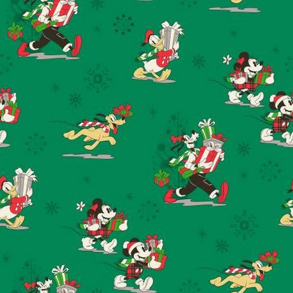 Mickey and Friends Christmas Green 1/4m