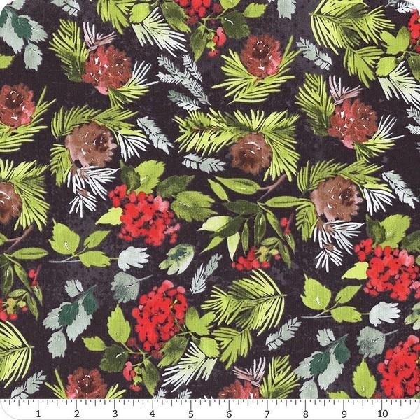 Eclectic Elements Christmastime Evergreen Floral Fat Quarters