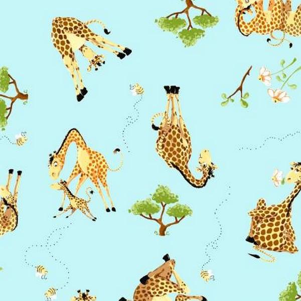 Zoe Giraffe Aqua Fat Quarter