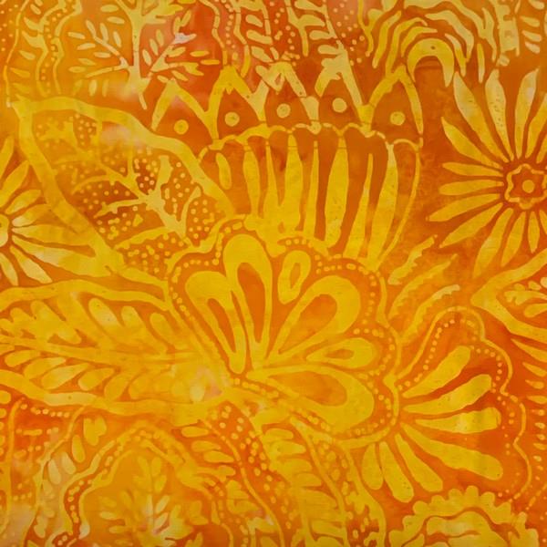 Boreal Batik Bright Orange Paisley Leaves Fat Quarter