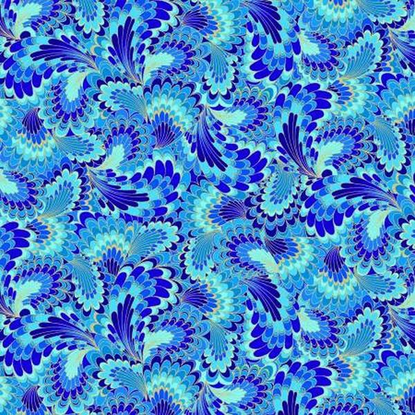 Royal Plume Peacock Feathers Fat Quarter