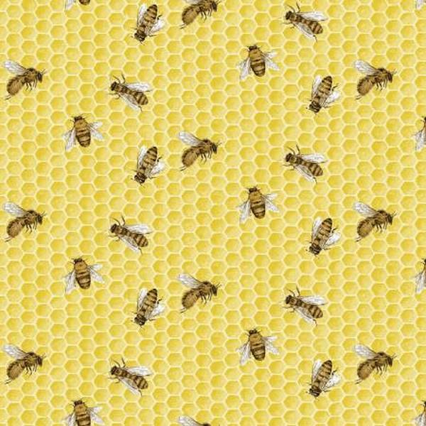 Fresh Picked Lemons Bees & Honeycomb Fat Quarter