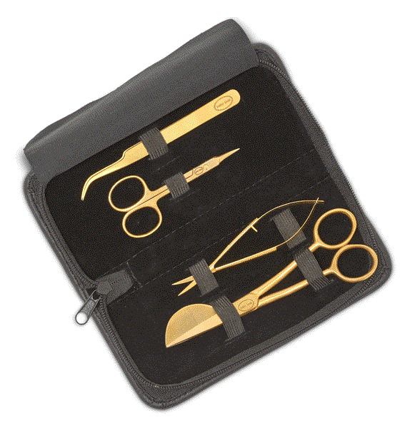 Baby Lock Gold Scissor Set with Embossed Black Pouch