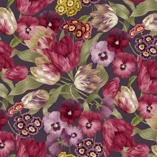 Laurel Tulips & Pansy Fat Quarter