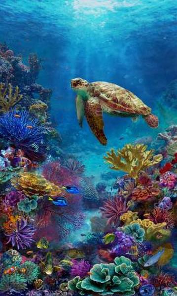 Tides of Color Sea Turtle Panel