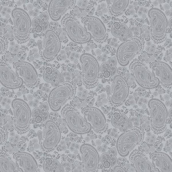 Tranquil Flannel Grey Paisley Wideback
