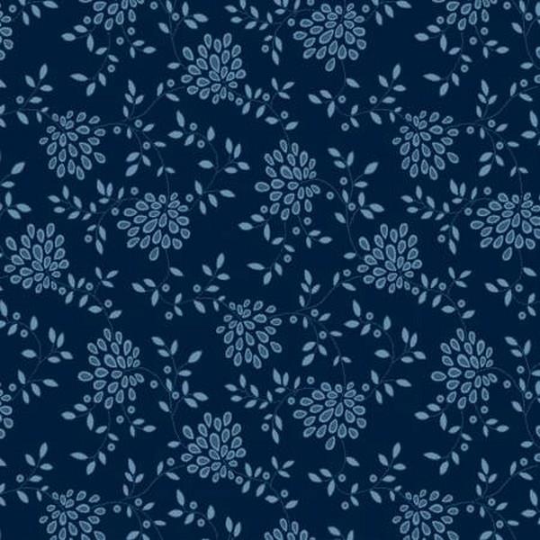 Tranquil Flannel Wideback Navy Contenmporary Floral