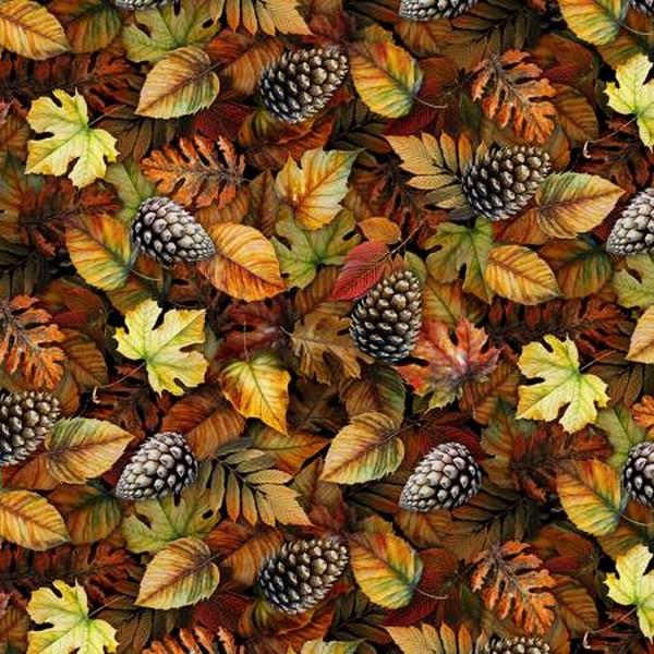 Autumn Leaves with Pine Cones