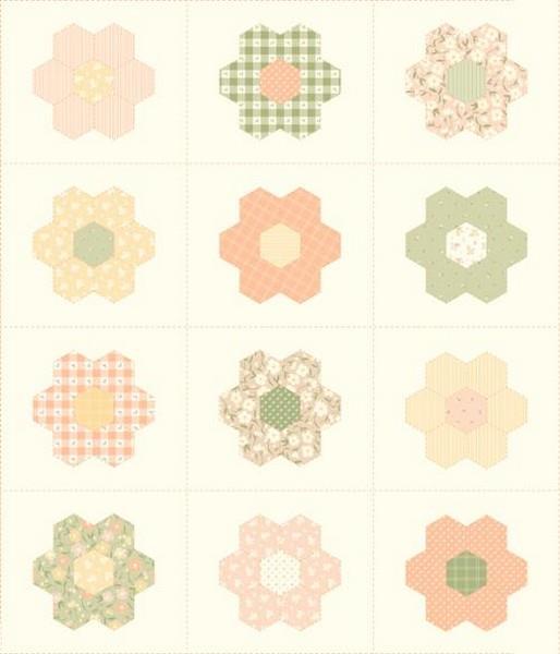 Flower Girl Hexagon Block Panel