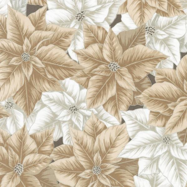 Holiday Flourish Finery Poinsettias Taupe