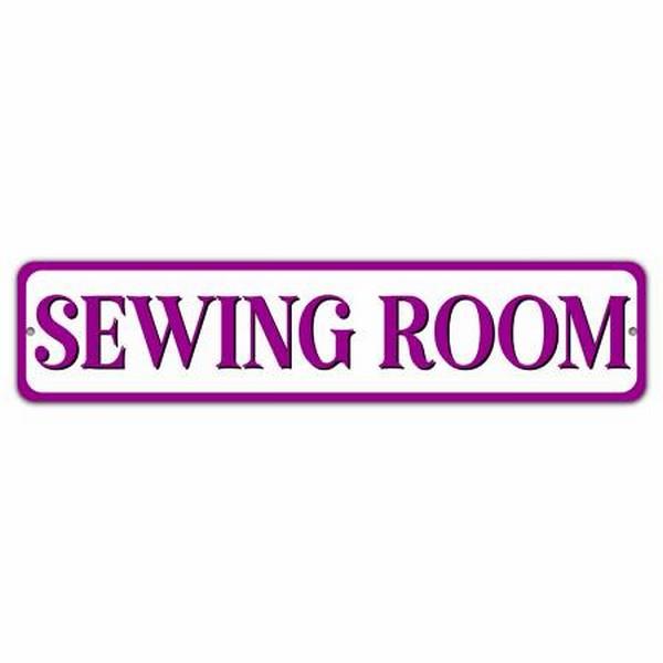 Sewing Room Aluminum Sign - (4" x 18")