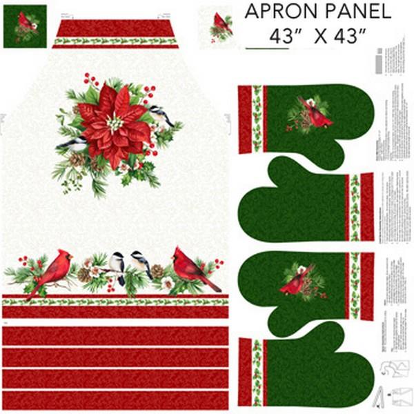 Yuletide Traditions Apron & Oven Mitts Panel