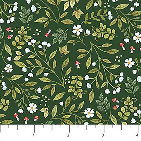 Woodland Babes Mini Flower Toss Dark Green