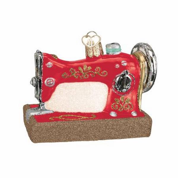 Sewing Machine Glass Ornament