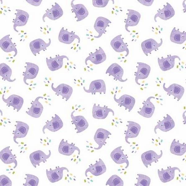 Elephant Play Flannel Purple