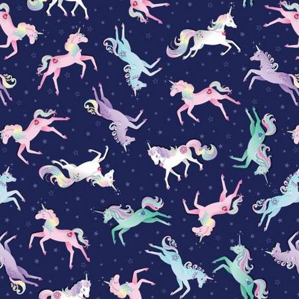 Fairytale Dreams Magical Unicorns Navy