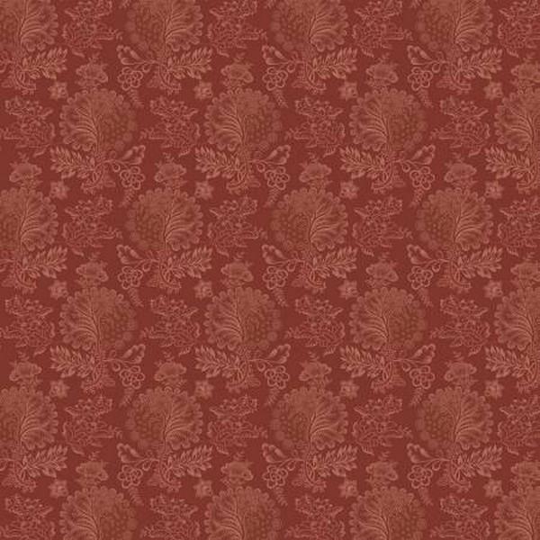 Evelyn's Hope Chest Funky Leaf Red Tonal