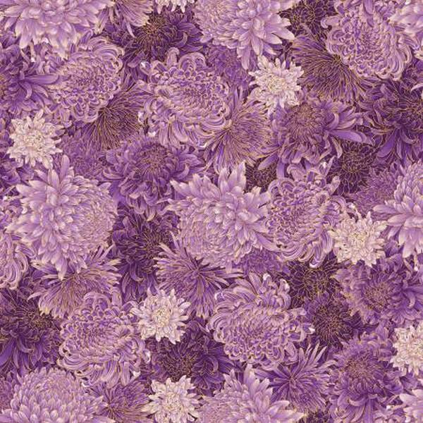 Fleur Chrysanthemum Purple with Gold