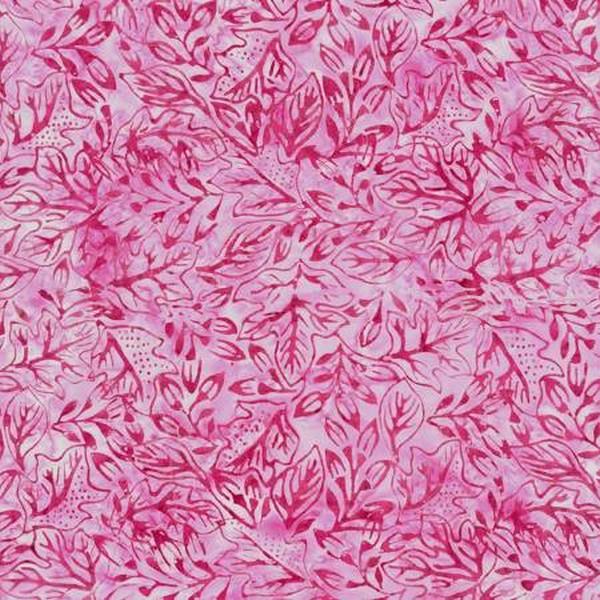 Tonga Batik Leafy Study Pink