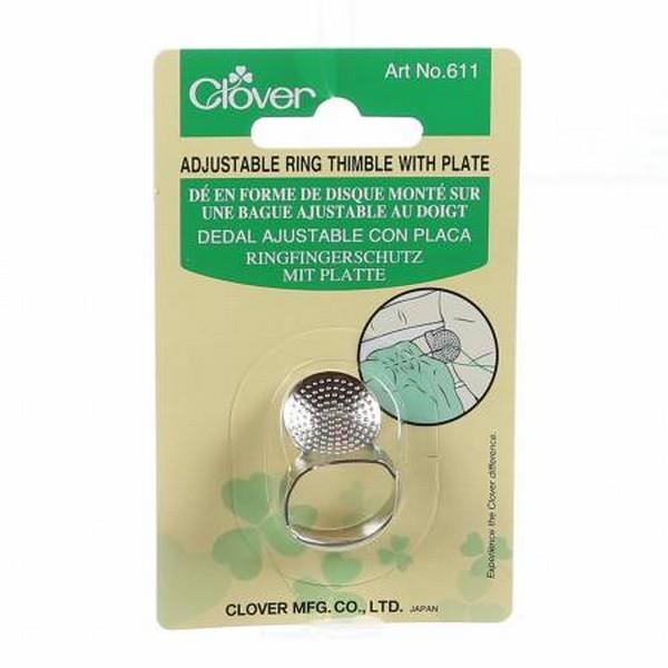 Clover Adjustable Ring Thimble with Plate