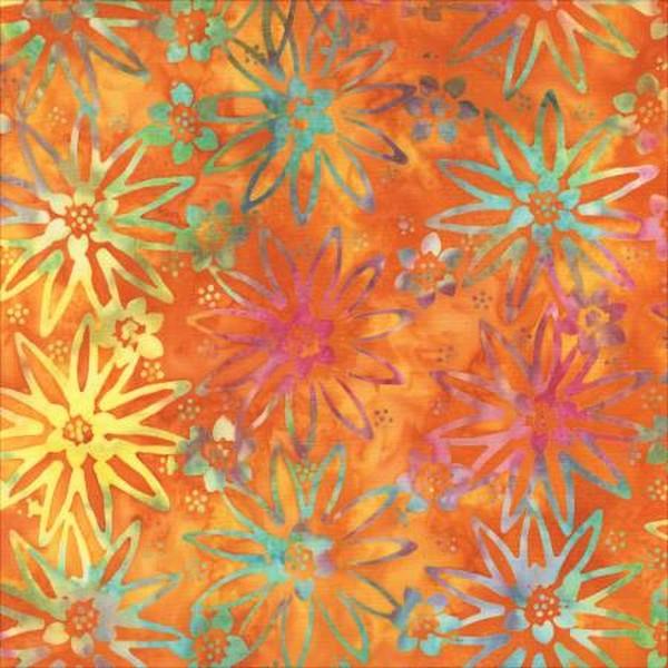 Orange Star Flower Batik