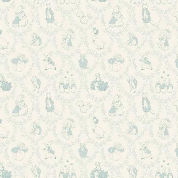 Peter Rabbit & Friends Toile Blue