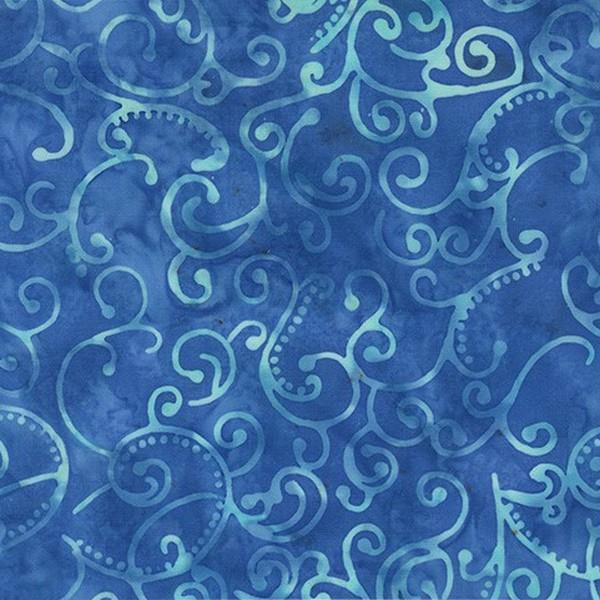 Royal Blue Batik Cornflower Spirals