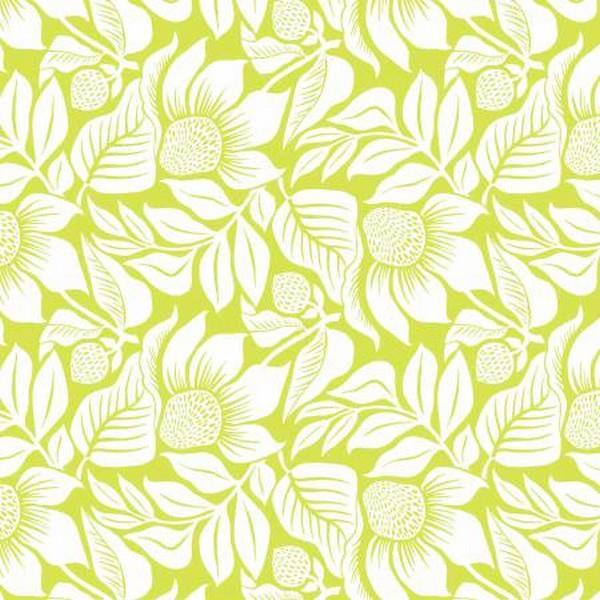 Modern Mixers III - Lime Large Floral Fat Quarter