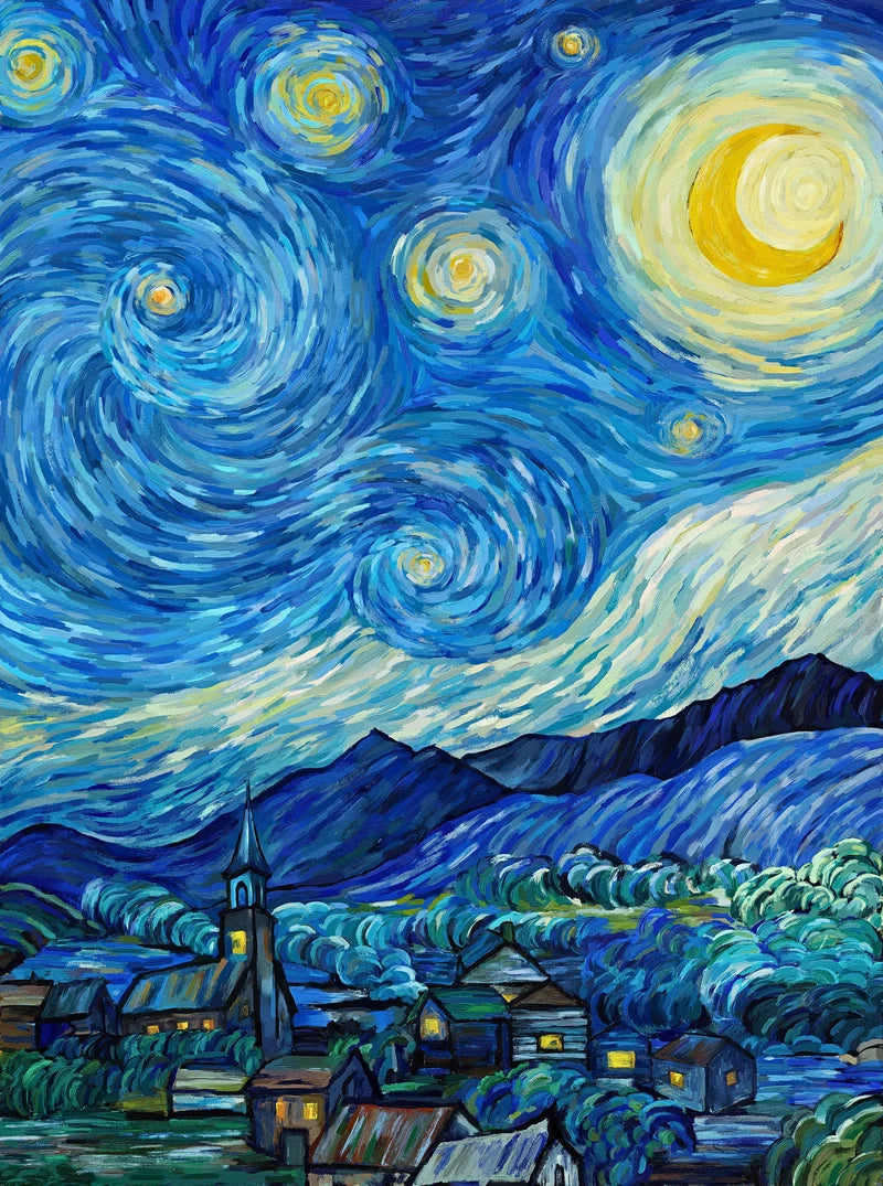 Starry Night - Dark Blue Multi Panel