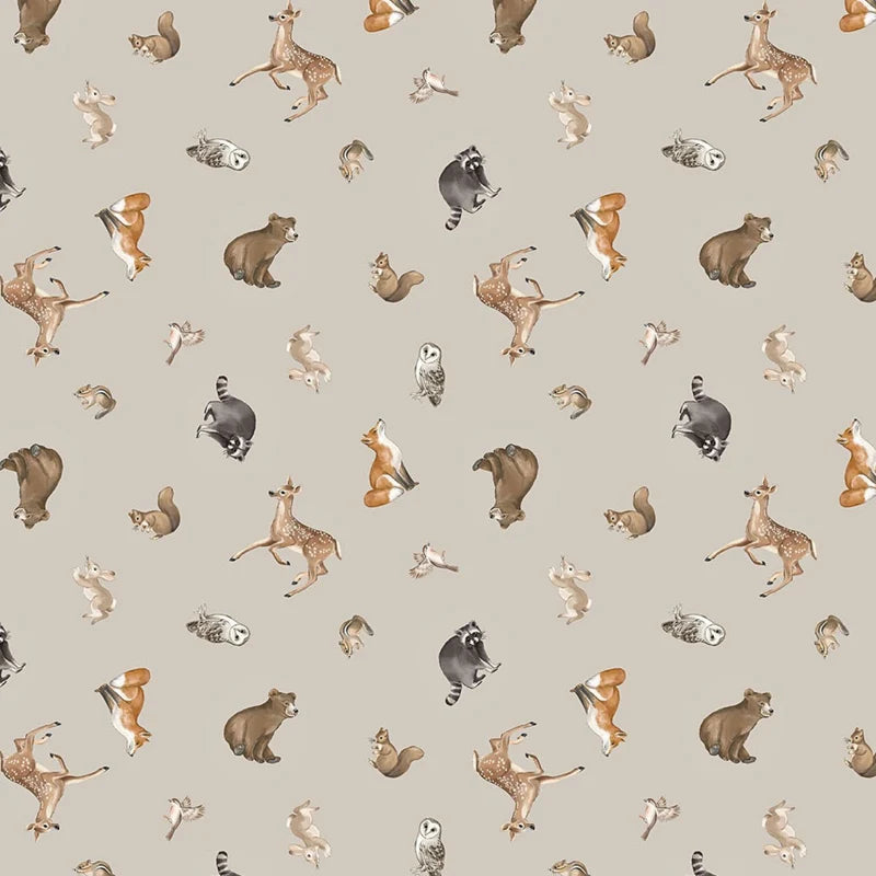 Tanglewood Tossed Animals - Medium Gray Multi