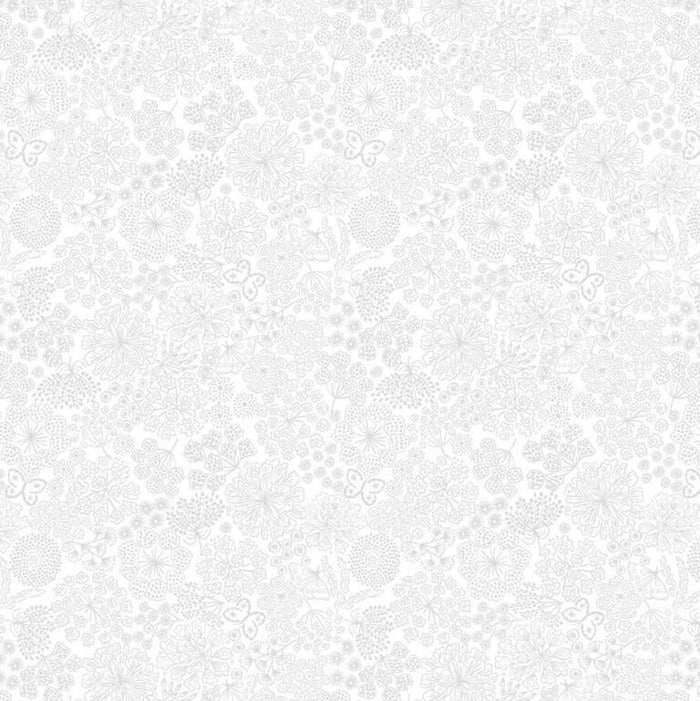 Tiny Tonal's White on White Butterfly Floral