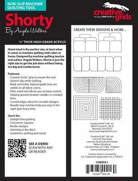 Creative Grids Machine Quilting Tool - Shorty available at The Quilt Store