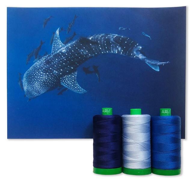 Whale Shark Collection collection from the 2021 Aurifil Color Builders Club at The Quilt Store in Canada