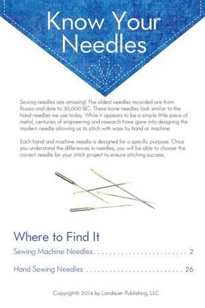 Pocket Guide - Know Your Needles by Liz Kettle available in Canada at The Quilt Store