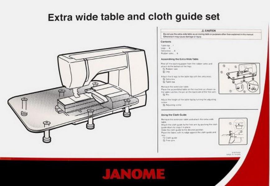 Janome Extra Wide Sew Table with Cloth Guide for 8200QCP & 8900QCP